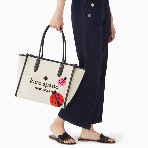kate spade Bags Kate Spade Ella Dottie The Ladybug Natural Canvas